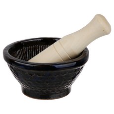 plala 彩色版陶瓷研缽 鈷黑色 研杵, 1個