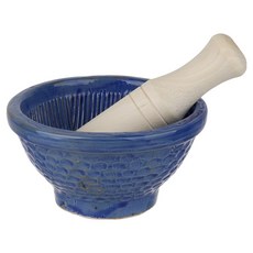 plala 彩色版陶瓷研缽 藍色 研杵, 1個