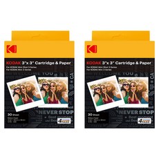 코닥 미니3 / 미니샷3 전용 포토프린터 카트리지 76 x 76 mm 30p, ICRG-360, 2개