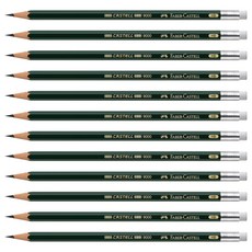 FABER-CASTELL 輝柏 Castell 9000 附橡皮擦鉛筆 HB, 單一顏色, 12個