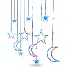 JOW BUY 蕉蕉購物 閃耀幻彩星星月亮造型 LED 裝飾燈, 彩色