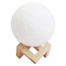 JOW BUY 蕉蕉購物 LED搖控16色月球燈拍拍燈 附木支架, 白色