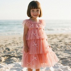 리틀스텔라 아동용 리본 디테일 캉캉 원피스