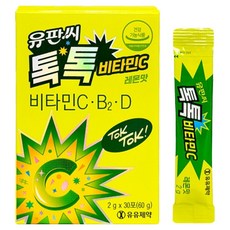 Yupanc 啵啵英國產粉末跳跳維他命C條 檸檬味 30入, 60g, 1個