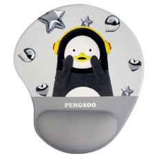 Fusion Fnc Pengsoo 護腕凝膠緩衝滑鼠墊, 灰色(Pengsoo), 1個