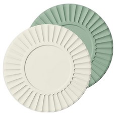 Block Mart 加厚矽膠鍋墊 16cm 2件組, 象牙白, 淺綠色, 1套
