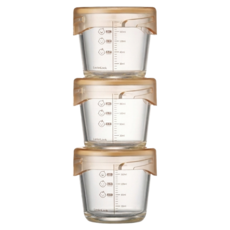 LocknLock 樂扣樂扣 轉轉蓋寶寶副食品調理盒, 咖啡色, 3個, 280ml