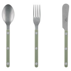 사브르 비스트로 빈티지 24SS 뉴컬러 디저트 커트러리 선물세트 Shiny Asparagus, 1세트, 티스푼 + 케이크포크 + 스프레더