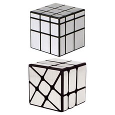 투데이리빙 메탈릭 매직 미러 큐브 2X2 3X3 세트 R99738, 실버 원드밀(R99738E), 1세트