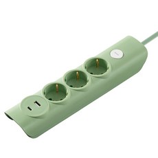 LUMI N Alltap Colorfit 省電型 C型 USB插孔 3孔 GS0902, 鼠尾草綠, 1個, 1.4m