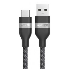 ANKER USB-A-Type-C 18W 超軟充電線 A82G2, 1.8m, 黑色, 1個