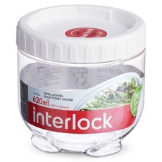 LocknLock 樂扣樂扣 INTERLOCK 魔法堆疊轉轉罐 白色 620ml, 1個, 1個裝