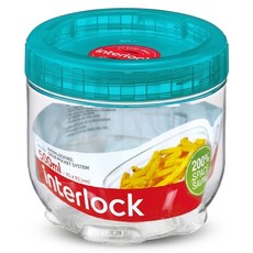 LocknLock 樂扣樂扣 INTERLOCK 魔法堆疊轉轉罐 圓 綠色 500ml, 1個, 1個裝