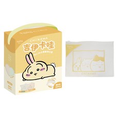 明基健康生活 幸福物語 吉伊卡哇 成人3D醫療口罩 附收納袋, 雲紗杏 + 兔兔, 1個, 20片