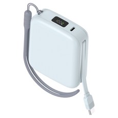 어반어스 PD 22.5W 고속충전 C타입 케이블 일체형 미니 큐브 보조배터리 10000mAh, 블루, UB-PA10PCMN