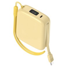 어반어스 PD 22.5W 고속충전 C타입 케이블 일체형 미니 큐브 보조배터리 10000mAh, 옐로우, UB-PA10PCMN