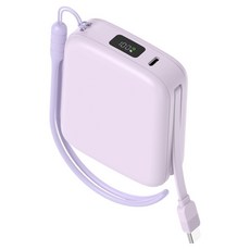 어반어스 PD 22.5W 고속충전 C타입 케이블 일체형 미니 큐브 보조배터리 10000mAh, 퍼플, UB-PA10PCMN