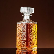 French Mars 高級透明紅酒醒酒玻璃瓶 鑽石花 MMM4244, 1個, 1L