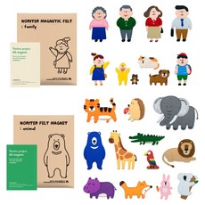NORITER PROJECT 毛氈磁鐵 家庭 + 動物套組, 單一商品, 1套