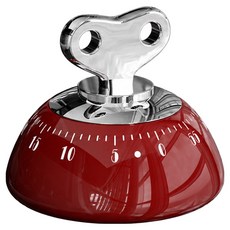 LIVING Maker 指針式強力磁吸發條廚房計時器, 紅色, 1個