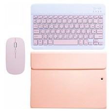 DTAudio 輕巧雙模無線鍵盤保護套 + 滑鼠 + 鍵盤 iPad 第10代/iPad A16適用, 玫瑰奶昔, 1套, BKLP-11S1-P + DTA-X100 + BKL100