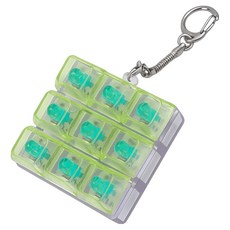 아트조이 클릭팝 투명 LED 9구 키캡 키링, 라임그린, 1개
