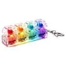 아트조이 클릭팝 LED 4구 키캡 키링, 투명, 1개