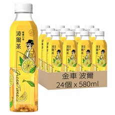 金車 波爾 波爾茶 檸檬口味 580ml, 24個