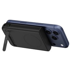 벨킨 울트라차지 프로 10000mAh Qi2 25W 마그네틱 링 무선 충전 스탠드 보조배터리 C타입, 블랙, BPD014fqBK