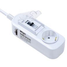 W-Lite 防火高容量斷路器延長線 DHM-HNG1C, 白色, 1個, 5m
