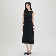 MIXXO 基本款船型領無袖洋裝, 19 黑色