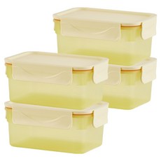 EASY&FREE Air Clip Fresh 密封保鮮盒 檸檬, 4個, 570ml