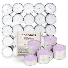 COCODOR 珂珂朵爾 白色小蠟燭 100入 + 花園薰衣草 12入 套組, 1套