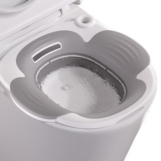 人體工學設計防溢孔柔軟矽膠坐浴盆 2.5L, 灰色, 1個