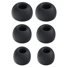 SPACE SHIELD Galaxy Buds3 FE 相容標準矽膠耳塞 3種 x 2入套組, 黑色, 1套