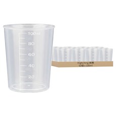 Highching 高精 刻度量杯 50個, 透明色, 1套, 100ml