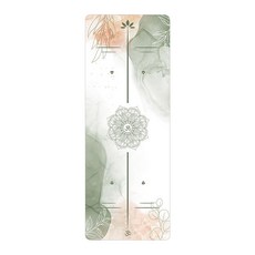 Luxi 超薄麂皮絨橡膠瑜伽墊/健身防滑可折疊跳繩墊, 粉綠色, 1個