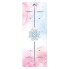 Luxi 超薄麂皮絨橡膠瑜伽墊/健身防滑可折疊跳繩墊, 粉藍色, 1個