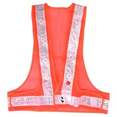smato X型背帶夜間LED發光反光條背心 SM-110R, 橘色(背心), 白色(反光條), 1個