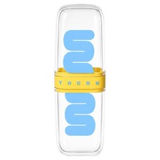 modernmore 便攜式透明牙刷盒, 藍黃色, 1個