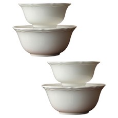 Eatushome 簡約飯碗 + 湯碗組, 白色, 2套, 飯碗 2p + 湯碗 2p
