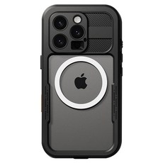 SINJIMORU MagSafe 360度全覆蓋 WaterLock 堅固防禦防水手機殼 iPhone 17 Pro適用, 黑色, 1個