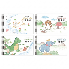 7822 Shop 生活選物 空白繪圖本 蠟筆風 4入組, A4, 1套, 30片