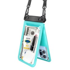 SENLI IPX8雙倉手機防水袋, 青色, 1個