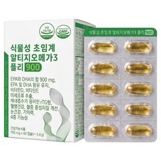 6重複合植物性rTG超臨界Omega-3聚900, 1個, 60錠