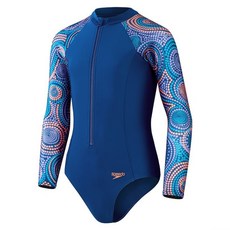 speedo 女孩 運動長袖連身防曬衣 SD81349815212