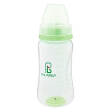 Polygreen 沛綠康 智慧報溫奶瓶 KD-3020, 綠色, 1個, 270ml