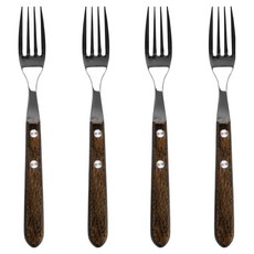 벨르디자인 빈티지우드 테이블포크, 은색, 4개