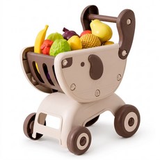 lebx toys 蔬果購物車, 棕色, 1套