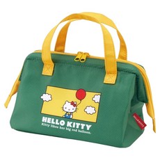 Skater 卡通保冷托特包 M KGA1, Hello Kitty 綠色 + 黃色, 1個